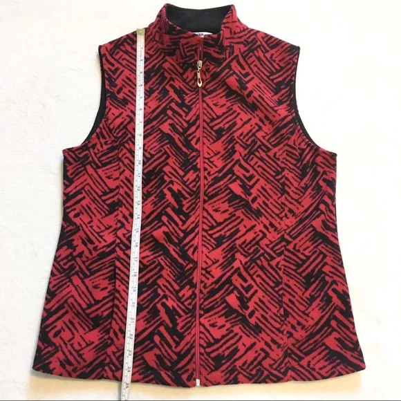ALIA  Women’s Zip Up Vest Red Black  Size Small - Picture 4 of 6